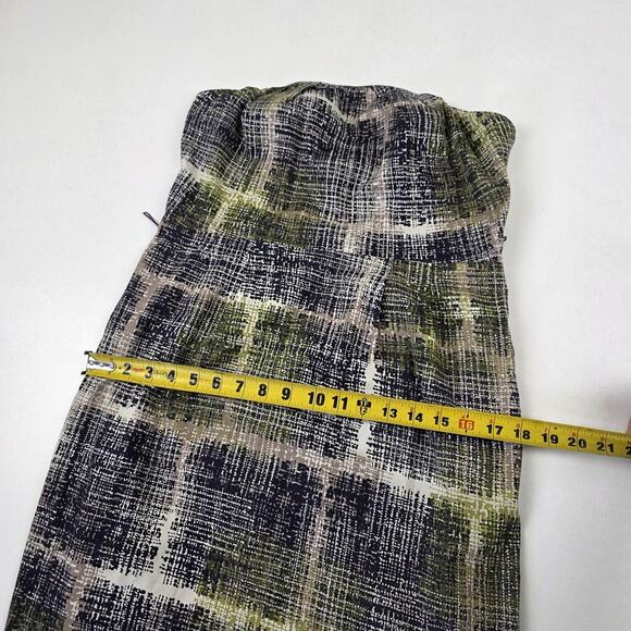 Edme & Esyllte Strapless Dress Womens 10 Green Anthropologie Side Zip Lined - Picture 9 of 14